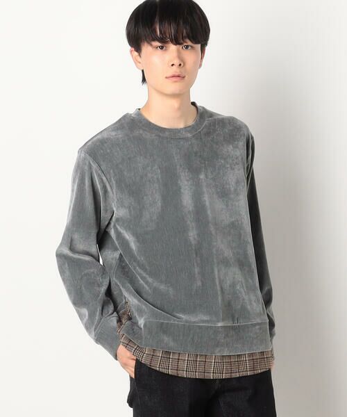 COMME CA ISM/コムサイズム シェニールヤーン チェック切り替え トレーナー ミント M COMME CA ISM/コムサイズム シェニールヤーン チェック切り替え トレーナー ミント M