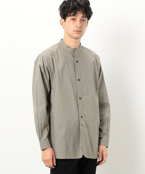 COMME CA ISM / コムサイズム シャツ・ブラウス | バンドカラーシャツ(グレー)