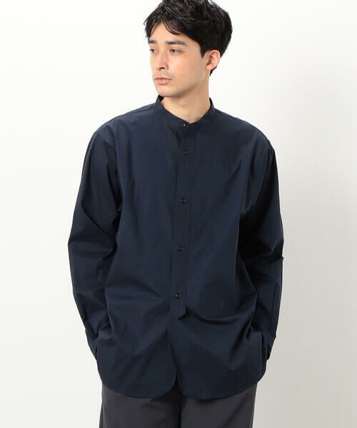 COMME CA ISM / コムサイズム シャツ・ブラウス | バンドカラーシャツ(ネイビー)