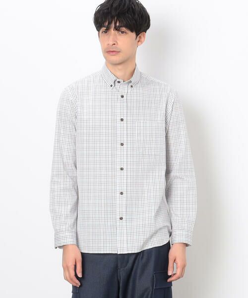 COMME CA ISM / コムサイズム シャツ・ブラウス | タッターソール ボタンダウンシャツ(ホワイト)