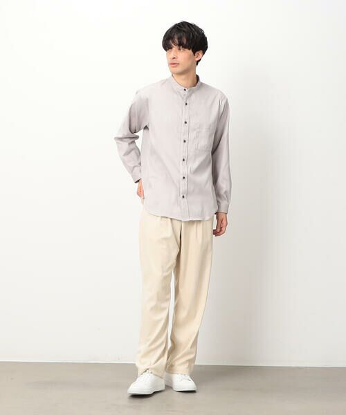 COMME CA ISM / コムサイズム シャツ・ブラウス | フェイクスエード バンドカラーシャツ | 詳細1