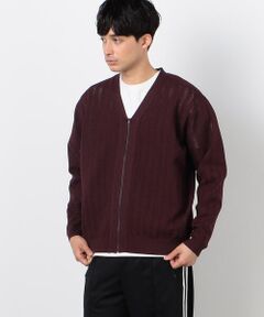 COMME CA ISM / コムサイズム カーディガン・ボレロ | 透かし編み ジップアップ カーディガン