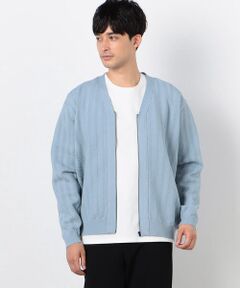 COMME CA ISM / コムサイズム カーディガン・ボレロ | 透かし編み ジップアップ カーディガン