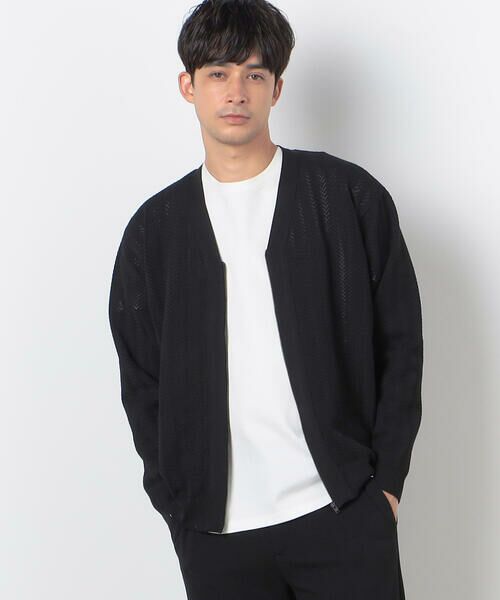 COMME CA ISM / コムサイズム カーディガン・ボレロ | 透かし編み ジップアップ カーディガン | 詳細3