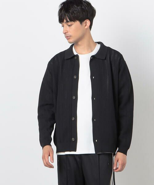 COMME CA ISM / コムサイズム カーディガン・ボレロ | 透かし編み ポロカーディガン | 詳細2