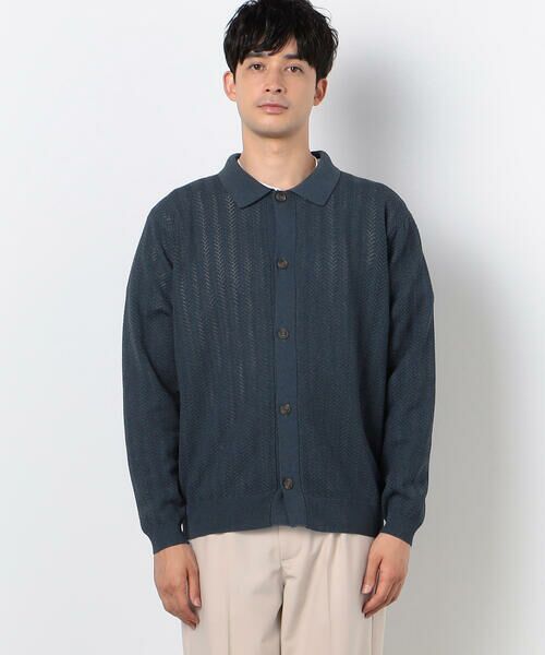 COMME CA ISM / コムサイズム カーディガン・ボレロ | 透かし編み ポロカーディガン | 詳細9