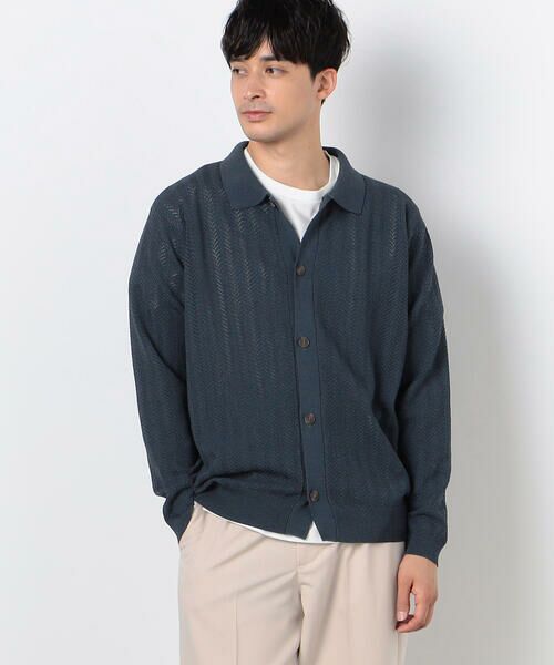 COMME CA ISM / コムサイズム カーディガン・ボレロ | 透かし編み ポロカーディガン | 詳細7
