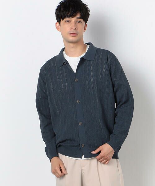 COMME CA ISM / コムサイズム カーディガン・ボレロ | 透かし編み ポロカーディガン | 詳細8