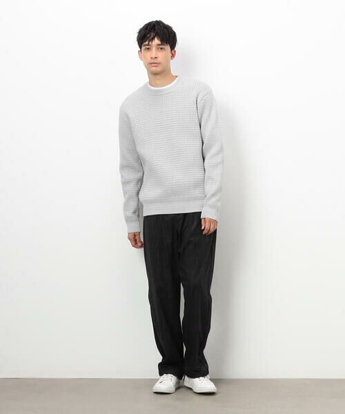 COMME CA ISM / コムサイズム ニット・セーター | ウォッシャブル ワッフル クルーネック ニット | 詳細1