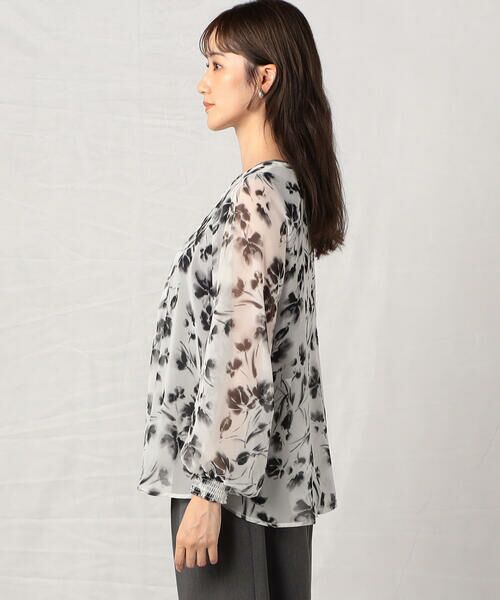 COMME CA ISM / コムサイズム シャツ・ブラウス | 水彩画の様な滲みが美しく品のあるフラワープリントブラウス/セットアップ対応 | 詳細4