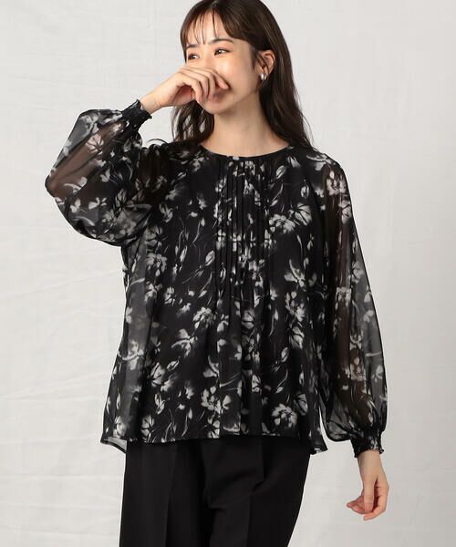 COMME CA ISM / コムサイズム シャツ・ブラウス | 水彩画の様な滲みが美しく品のあるフラワープリントブラウス/セットアップ対応 | 詳細14