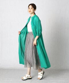 COMME CA ISM / コムサイズム ロング・マキシ丈ワンピース | ＜ウォッシャブル＞インド綿　刺繍ワンピース