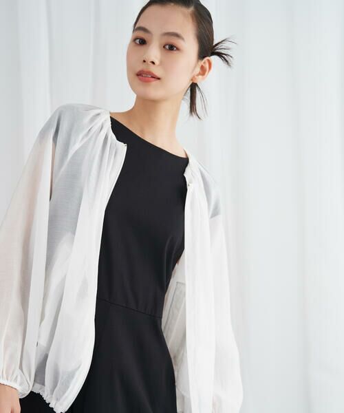 COMME CA ISM / コムサイズム ドレス | ウォッシャブル ウエストベルト付きフレンチスリーブワンピース | 詳細1