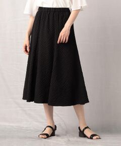 COMME CA ISM / コムサイズム ロング・マキシ丈スカート | 凹凸チェックジャガード　フレアースカート