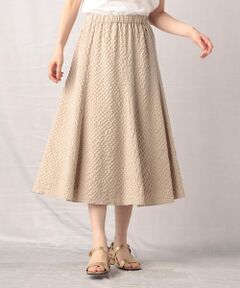 COMME CA ISM / コムサイズム ロング・マキシ丈スカート | 凹凸チェックジャガード　フレアースカート