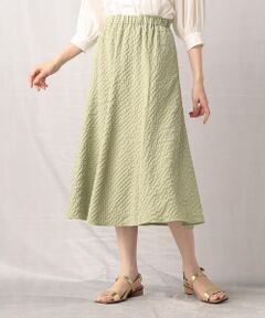 COMME CA ISM / コムサイズム ロング・マキシ丈スカート | 凹凸チェックジャガード　フレアースカート