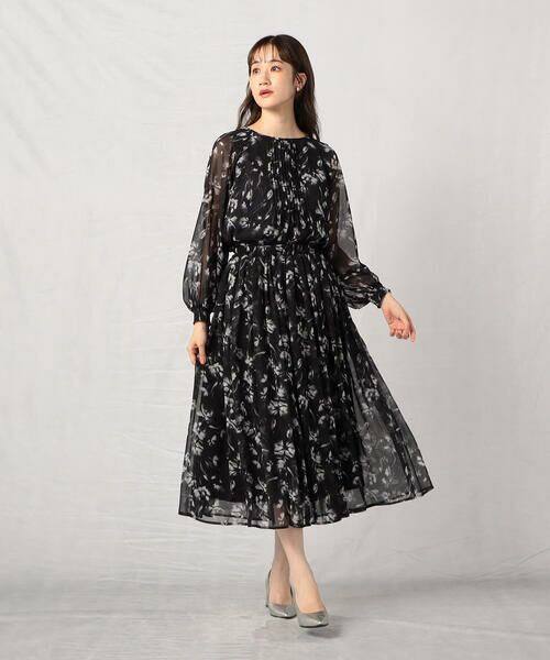 COMME CA ISM / コムサイズム ミニ・ひざ丈スカート | 水彩画の様な滲みが美しく品のあるフラワープリントスカート/セットアップ対応 | 詳細11