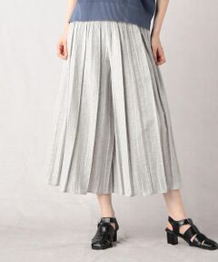 COMME CA ISM / コムサイズム ショート・ハーフ・半端丈パンツ | 米沢織　リネン混ジャガードゴムパンツ