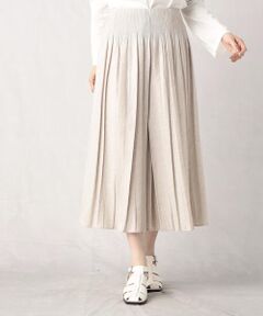 COMME CA ISM / コムサイズム ショート・ハーフ・半端丈パンツ | 米沢織　リネン混ジャガードゴムパンツ