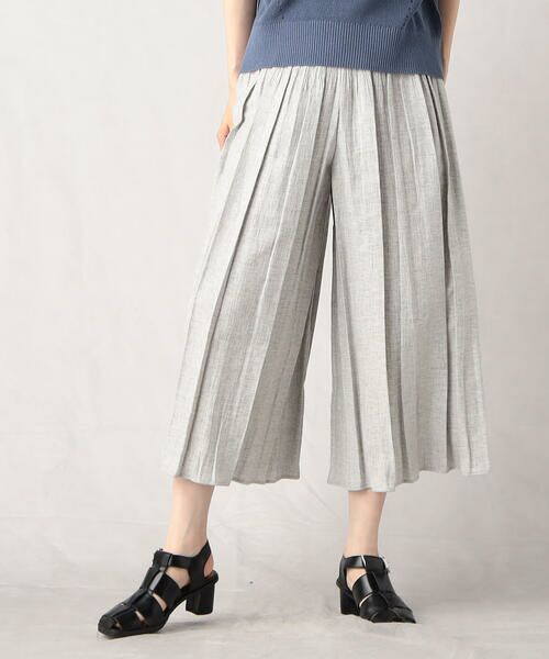 COMME CA ISM / コムサイズム ショート・ハーフ・半端丈パンツ | 米沢織　リネン混ジャガードゴムパンツ | 詳細2