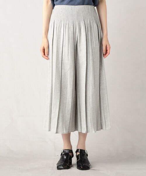 COMME CA ISM / コムサイズム ショート・ハーフ・半端丈パンツ | 米沢織　リネン混ジャガードゴムパンツ | 詳細3