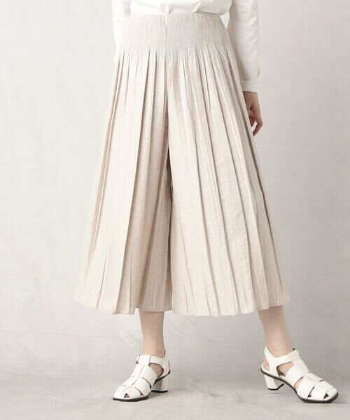 COMME CA ISM / コムサイズム ショート・ハーフ・半端丈パンツ | 米沢織　リネン混ジャガードゴムパンツ | 詳細11