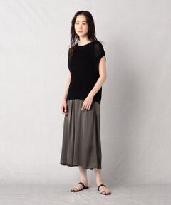 COMME CA ISM / コムサイズム ロング・マキシ丈ワンピース | 【セットアイテム】柄編みニット＆ヴィンテージサテンワンピース