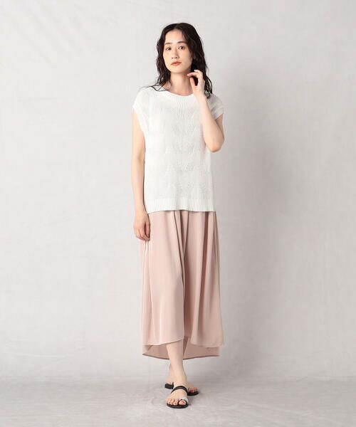 COMME CA ISM / コムサイズム ロング・マキシ丈ワンピース | 【セットアイテム】柄編みニット＆ヴィンテージサテンワンピース | 詳細1