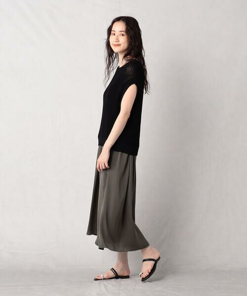 COMME CA ISM / コムサイズム ロング・マキシ丈ワンピース | 【セットアイテム】柄編みニット＆ヴィンテージサテンワンピース | 詳細19