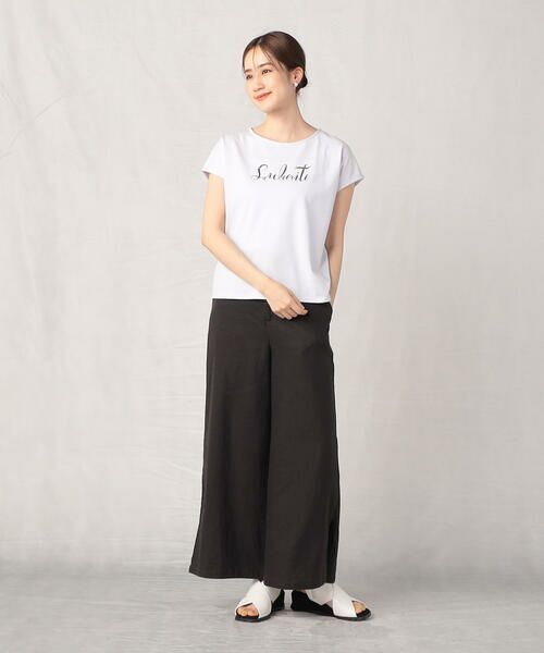 COMME CA ISM / コムサイズム カットソー | キラキラ ラインストーン ロゴＴシャツ | 詳細1