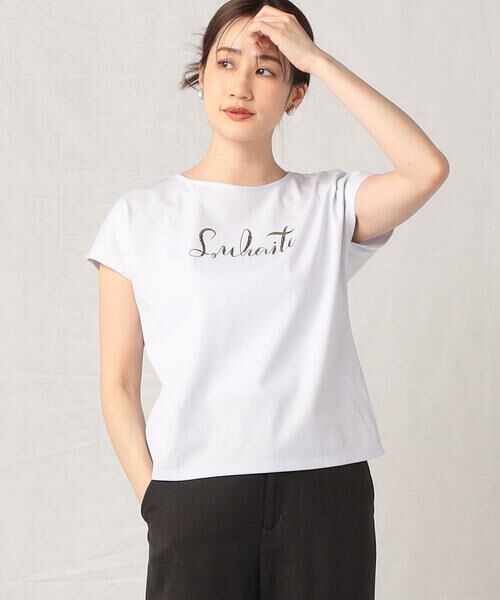 COMME CA ISM / コムサイズム カットソー | キラキラ ラインストーン ロゴＴシャツ | 詳細2