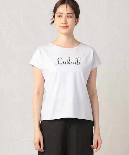 COMME CA ISM / コムサイズム カットソー | キラキラ ラインストーン ロゴＴシャツ | 詳細3