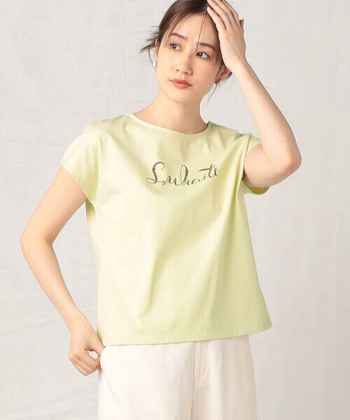 COMME CA ISM / コムサイズム カットソー | キラキラ ラインストーン ロゴＴシャツ | 詳細12