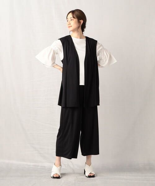 COMME CA ISM / コムサイズム カットソー | シャーリング フレアースリーブ プルオーバー | 詳細1