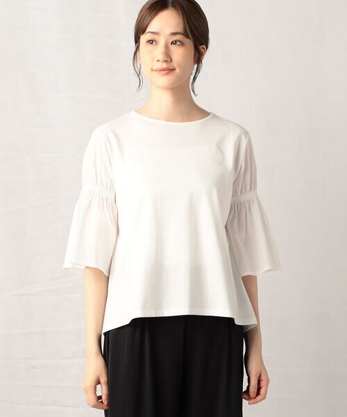 COMME CA ISM / コムサイズム カットソー | シャーリング フレアースリーブ プルオーバー | 詳細4