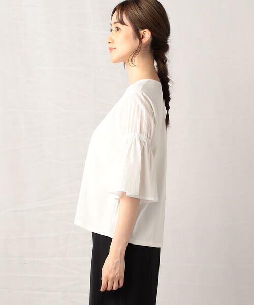 COMME CA ISM / コムサイズム カットソー | シャーリング フレアースリーブ プルオーバー | 詳細5