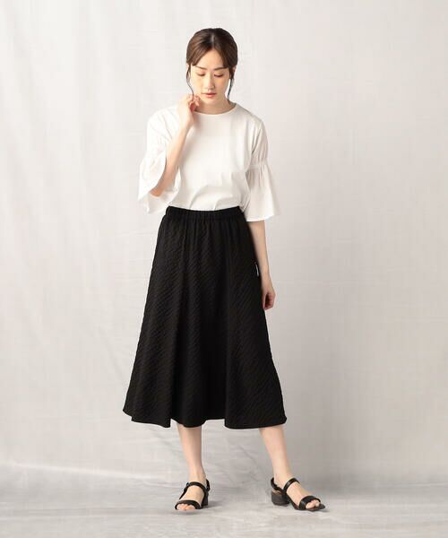 COMME CA ISM / コムサイズム カットソー | シャーリング フレアースリーブ プルオーバー | 詳細2