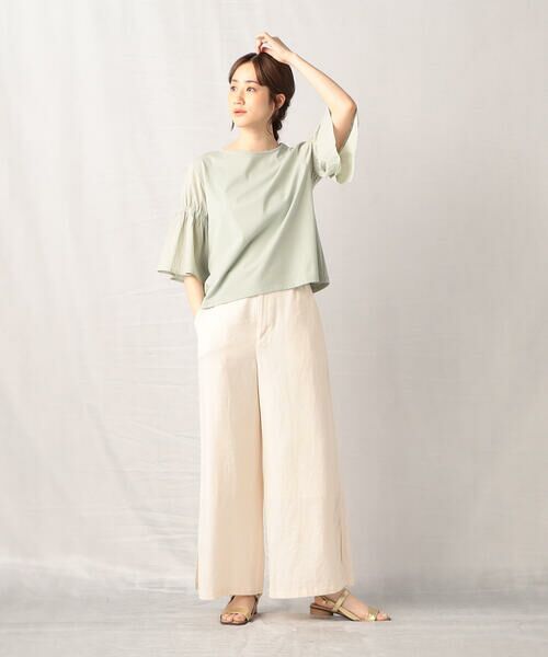 COMME CA ISM / コムサイズム カットソー | シャーリング フレアースリーブ プルオーバー | 詳細15