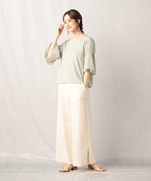 COMME CA ISM / コムサイズム カットソー | シャーリング フレアースリーブ プルオーバー | 詳細16