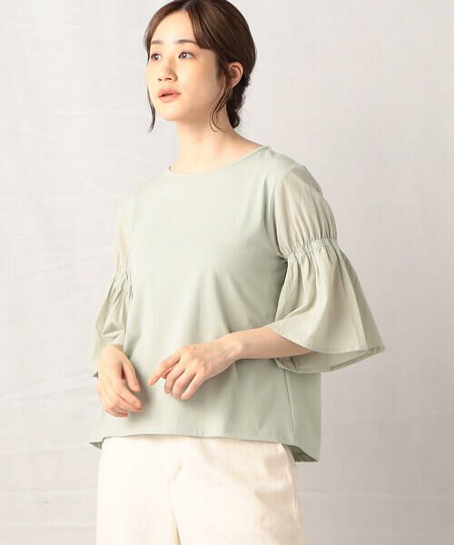 COMME CA ISM / コムサイズム カットソー | シャーリング フレアースリーブ プルオーバー | 詳細17