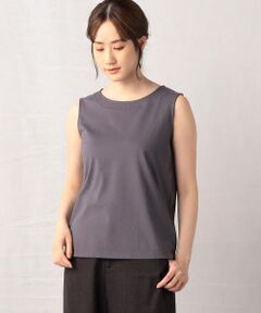 COMME CA ISM / コムサイズム タンクトップ | 刺繍入り ラウンドネック タンクトップ