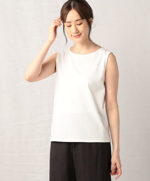 COMME CA ISM / コムサイズム タンクトップ | 刺繍入り ラウンドネック タンクトップ | 詳細3