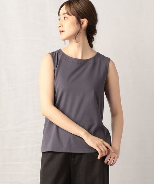 COMME CA ISM / コムサイズム タンクトップ | 刺繍入り ラウンドネック タンクトップ | 詳細12