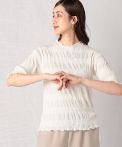 COMME CA ISM / コムサイズム カットソー | シャーリング５分袖カットソー