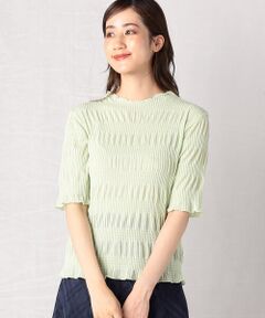 COMME CA ISM / コムサイズム カットソー | シャーリング５分袖カットソー