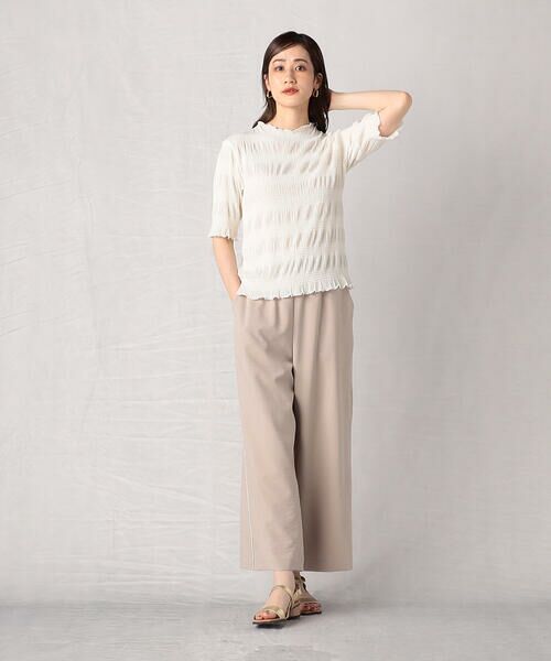COMME CA ISM / コムサイズム カットソー | シャーリング5分袖カットソー | 詳細3