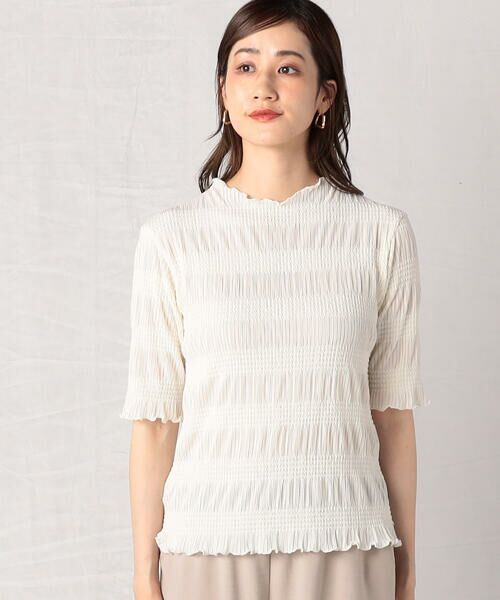 COMME CA ISM / コムサイズム カットソー | シャーリング5分袖カットソー | 詳細4