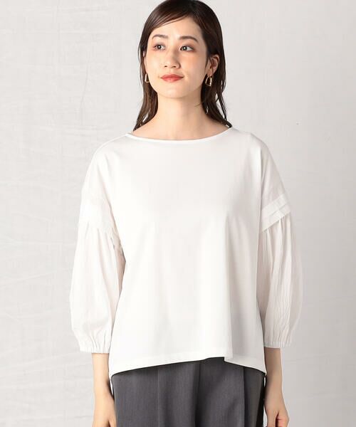 COMME CA ISM / コムサイズム カットソー | ボリュームスリーブ 布帛コンビカットソー | 詳細2