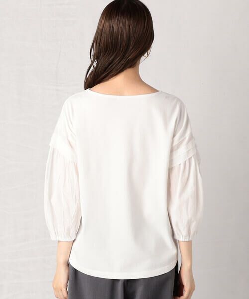 COMME CA ISM / コムサイズム カットソー | ボリュームスリーブ 布帛コンビカットソー | 詳細4