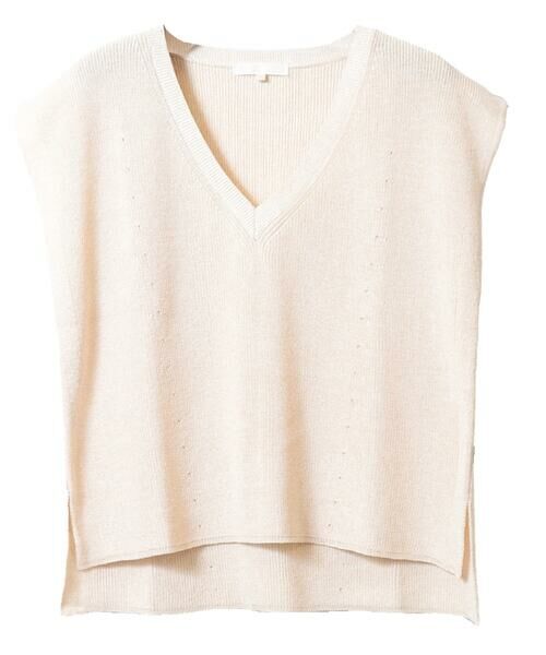 COMME CA ISM / コムサイズム ベスト | 深Vネック MIXニット ベスト | 詳細4